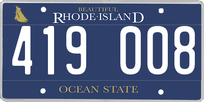 RI license plate 419008