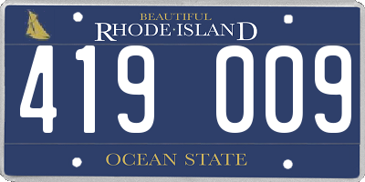 RI license plate 419009