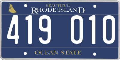 RI license plate 419010