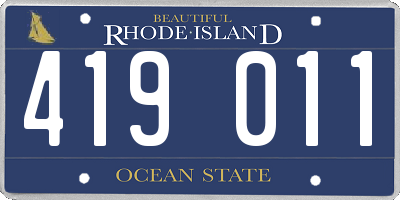 RI license plate 419011