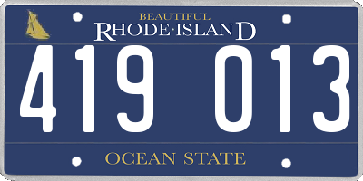RI license plate 419013