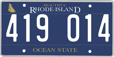 RI license plate 419014