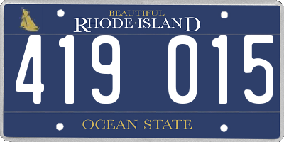 RI license plate 419015