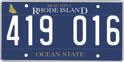 RI license plate 419016