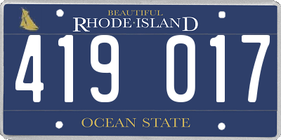 RI license plate 419017
