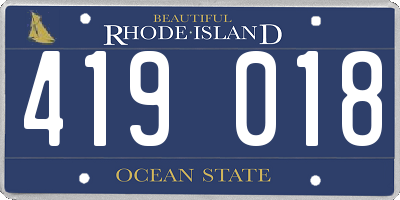 RI license plate 419018