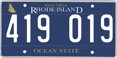 RI license plate 419019