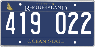 RI license plate 419022