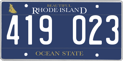 RI license plate 419023