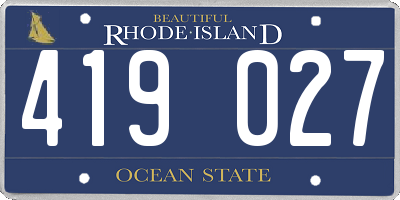 RI license plate 419027