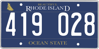 RI license plate 419028