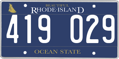 RI license plate 419029