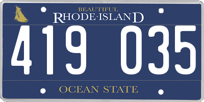 RI license plate 419035