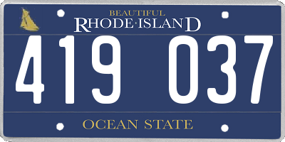 RI license plate 419037