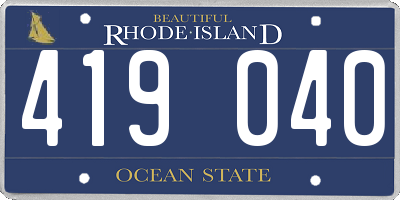 RI license plate 419040