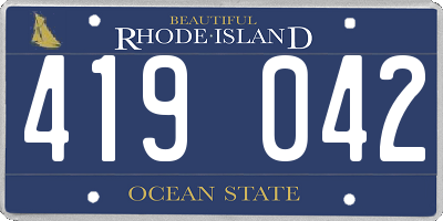 RI license plate 419042