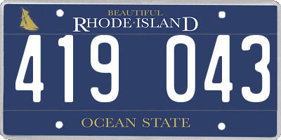 RI license plate 419043