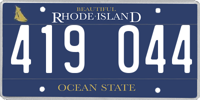 RI license plate 419044