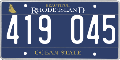 RI license plate 419045