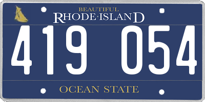 RI license plate 419054