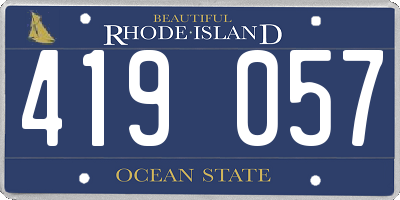 RI license plate 419057