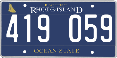 RI license plate 419059