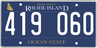 RI license plate 419060