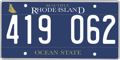 RI license plate 419062