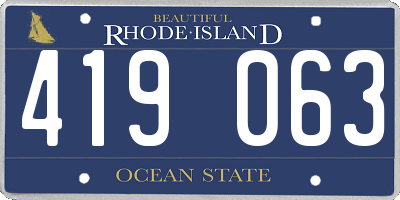 RI license plate 419063