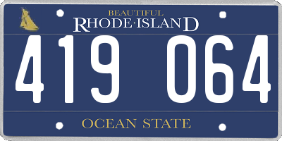 RI license plate 419064