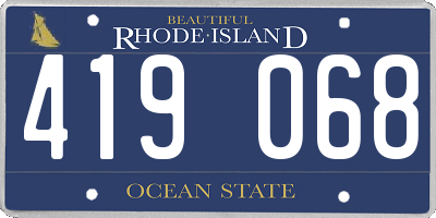 RI license plate 419068