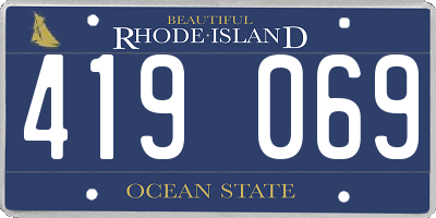 RI license plate 419069