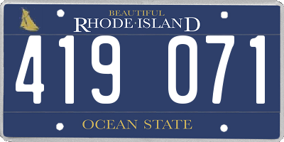 RI license plate 419071