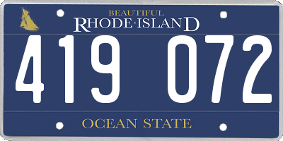 RI license plate 419072