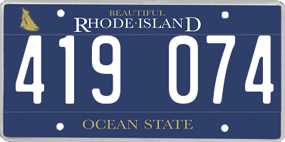 RI license plate 419074