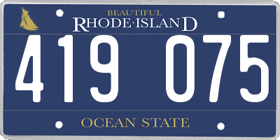 RI license plate 419075