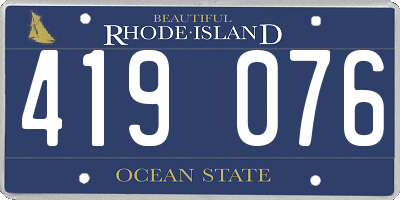 RI license plate 419076