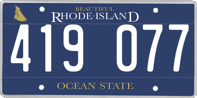 RI license plate 419077