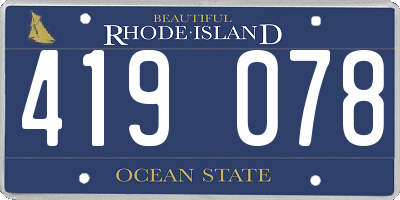 RI license plate 419078