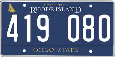 RI license plate 419080