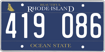 RI license plate 419086
