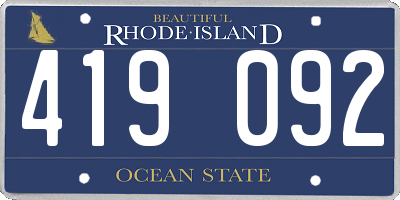 RI license plate 419092