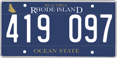 RI license plate 419097