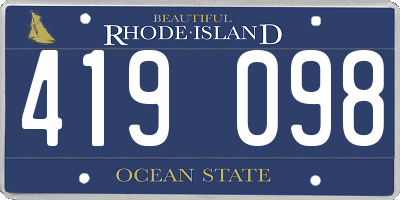 RI license plate 419098