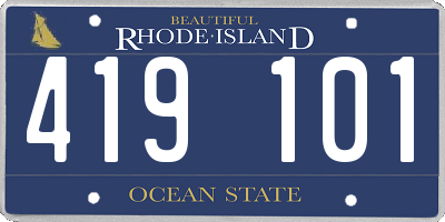 RI license plate 419101