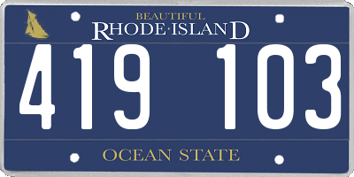 RI license plate 419103