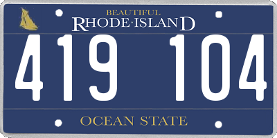RI license plate 419104