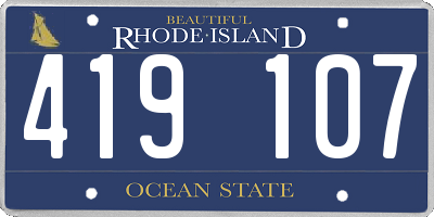 RI license plate 419107