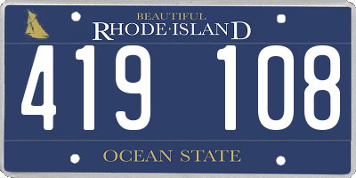 RI license plate 419108