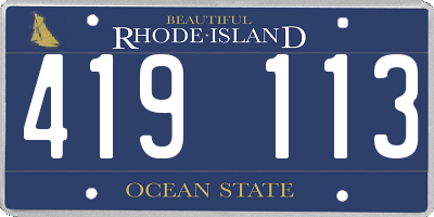 RI license plate 419113
